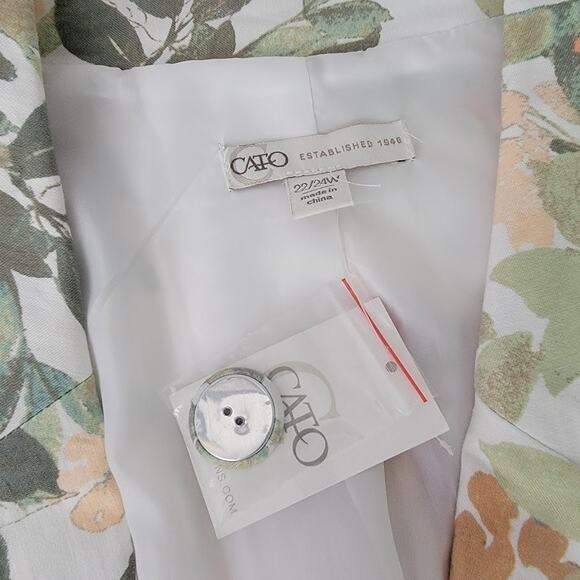 Cato Plus 22W Floral Blazer Jacket NWT Bright Pastel Print Lined Spring Dopamine - Picture 5 of 10